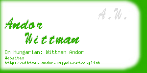 andor wittman business card